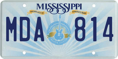 MS license plate MDA814