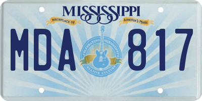 MS license plate MDA817