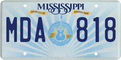 MS license plate MDA818