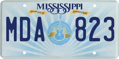 MS license plate MDA823