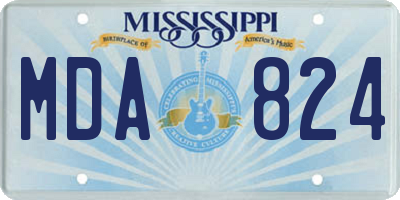 MS license plate MDA824