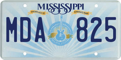 MS license plate MDA825