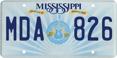 MS license plate MDA826