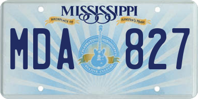 MS license plate MDA827