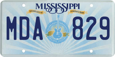 MS license plate MDA829