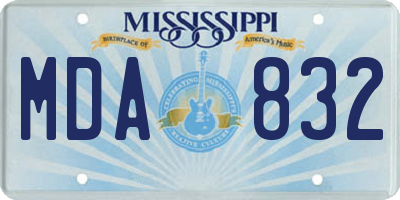 MS license plate MDA832