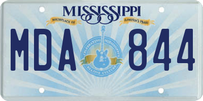 MS license plate MDA844