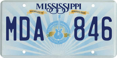 MS license plate MDA846