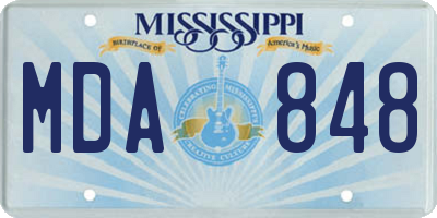 MS license plate MDA848