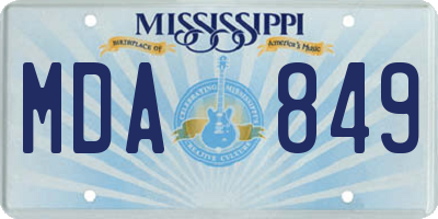 MS license plate MDA849