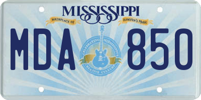 MS license plate MDA850