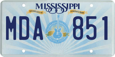 MS license plate MDA851
