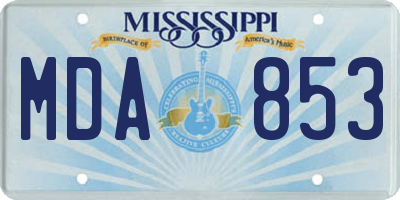 MS license plate MDA853