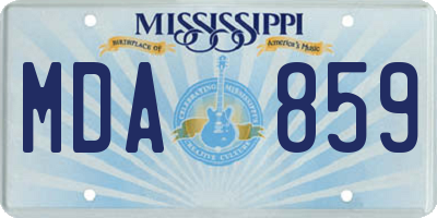MS license plate MDA859