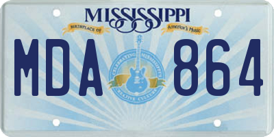 MS license plate MDA864