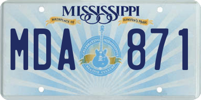 MS license plate MDA871