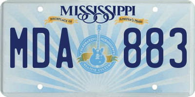 MS license plate MDA883