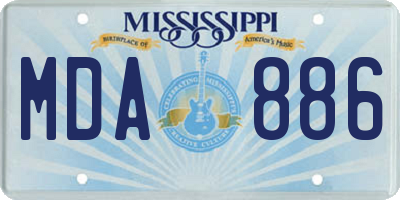 MS license plate MDA886