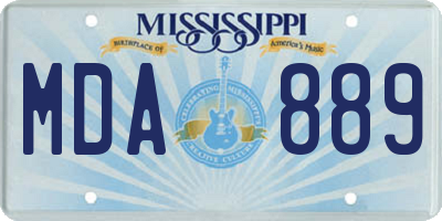 MS license plate MDA889