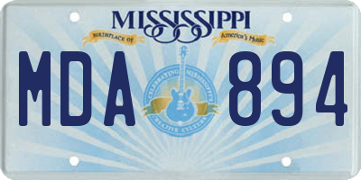 MS license plate MDA894