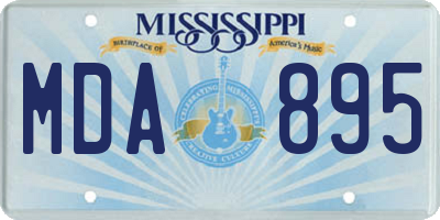 MS license plate MDA895