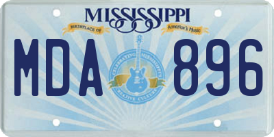 MS license plate MDA896