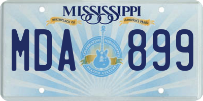 MS license plate MDA899