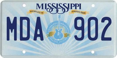 MS license plate MDA902