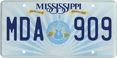 MS license plate MDA909