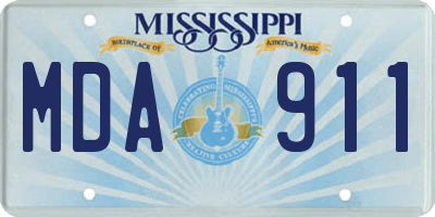 MS license plate MDA911