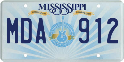 MS license plate MDA912
