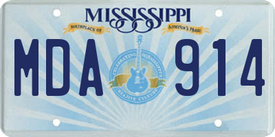 MS license plate MDA914