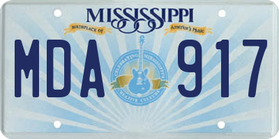 MS license plate MDA917