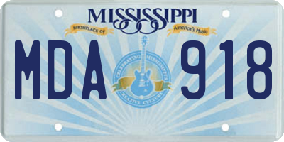 MS license plate MDA918