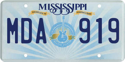 MS license plate MDA919