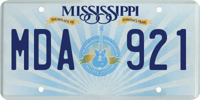 MS license plate MDA921