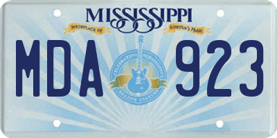 MS license plate MDA923