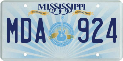 MS license plate MDA924