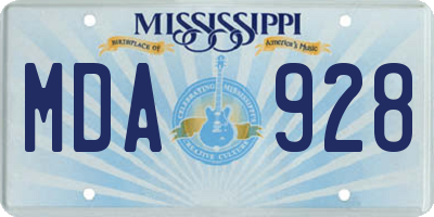 MS license plate MDA928