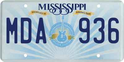 MS license plate MDA936