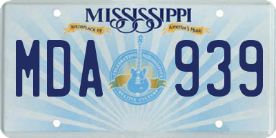 MS license plate MDA939