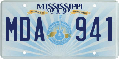 MS license plate MDA941