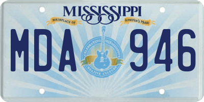 MS license plate MDA946