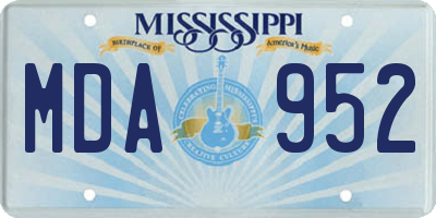 MS license plate MDA952