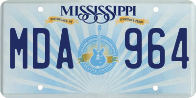 MS license plate MDA964