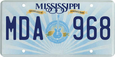 MS license plate MDA968