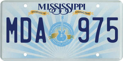 MS license plate MDA975