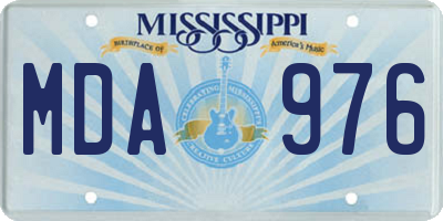 MS license plate MDA976