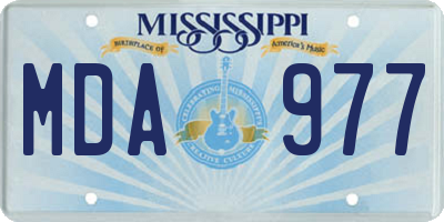 MS license plate MDA977