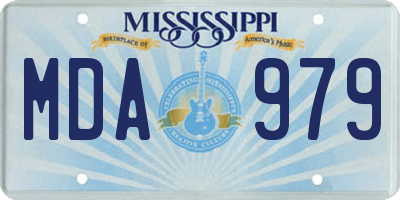 MS license plate MDA979